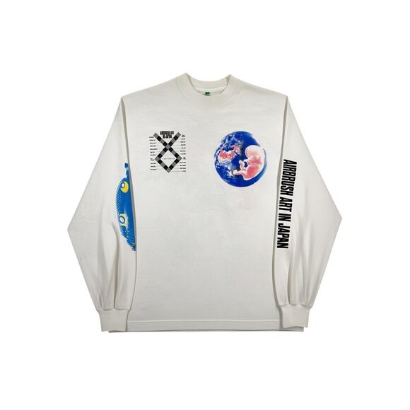 b.Eautiful Other - Airbrush Art In Japan Long Sleeve Cotton Graphic T-Shirt White Men's Size M